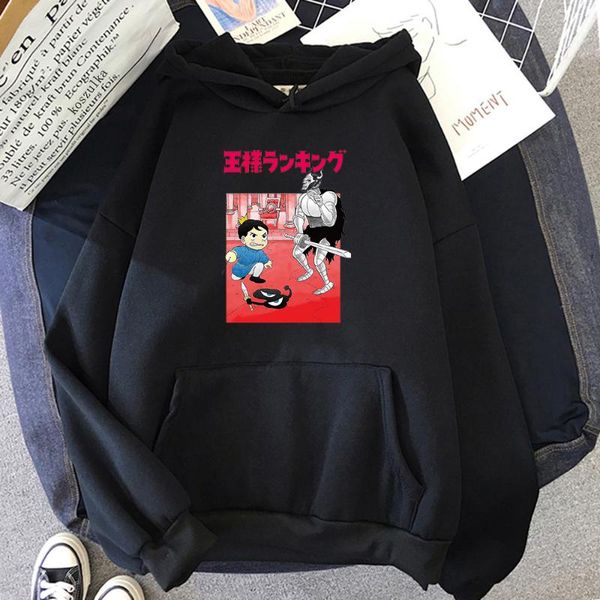 

women's hoodies & sweatshirts japanese anime ranking of kings aesthetic manga bojji vintage harajuku winter clothes women funny hoodie, Black