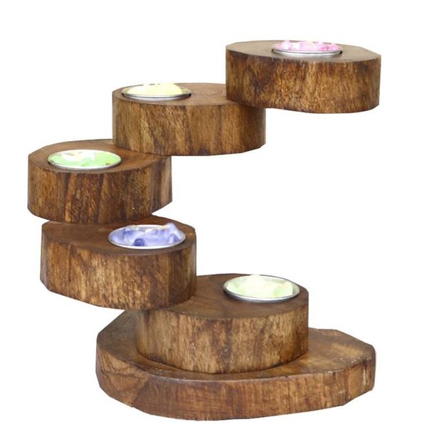 

candle holders wooden candlestick tea light holder multilayer rotating stick for rustic wedding home decoration 5 layers