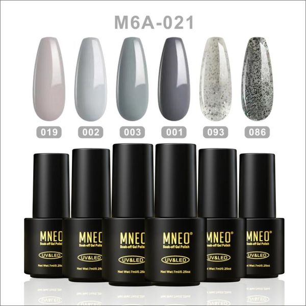 

nail gel art polish grey glitter sequin series 6 colors pastel set used with base and coat uv led lamp fingernail varnishes, Red;pink