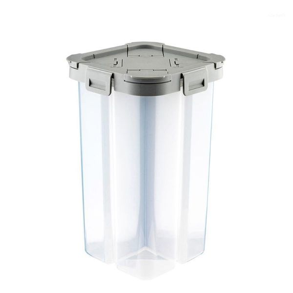 

storage bottles & jars transparent anti slip sealed buckle container household crisper durable 4 compartments tank grain cereal food kicthen