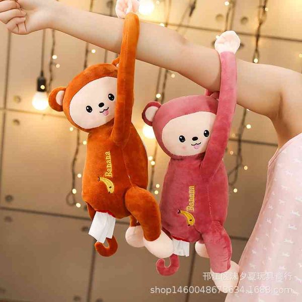 

creative naughty monkey carton car pendant long arm monkey plush toy doll multifunctional tissue storage bag