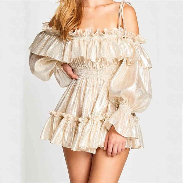 

casual dresses fashion women clothes long puff sleeve off shoulder solid stretch bodysuit lady gold jumpsuit body, Black;gray