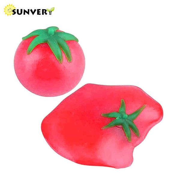 NEU Splat Tomato Fidget Toys Stress Sticky Balls Langsam steigender Squishy Ball Anti-Stress Figet Squishies Wurfspielzeug Erwachsene Kinder Geschenk Y1210