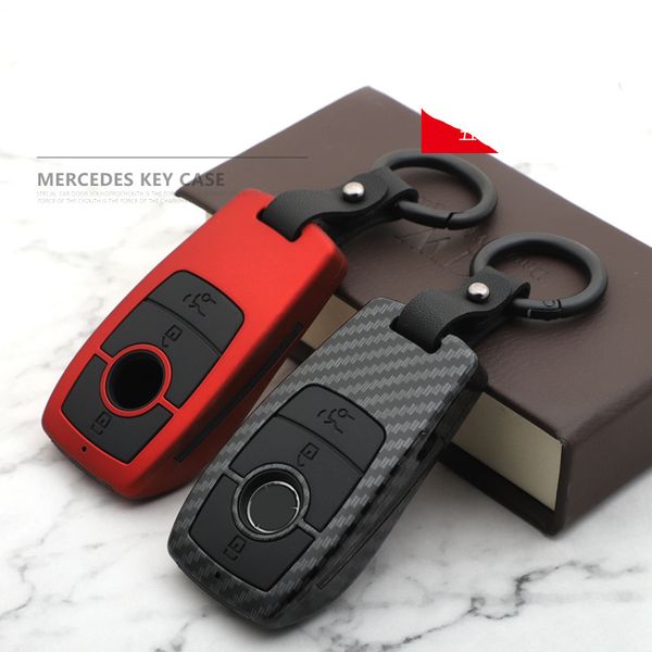 

matte car key case cover for mercedes amg w203 w210 w211 w124 w202 w204 w205 w212 w176 c117 e class w213 x156 w246 keyring