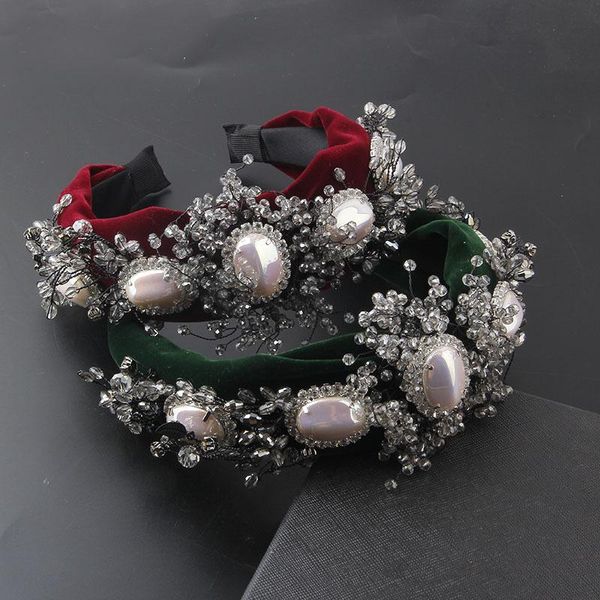 

hair clips & barrettes baroque crystal fabric pearl accessories beautiful geometric personality temperament ladies travel gift accessories94, Golden;silver
