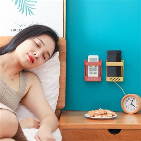 

storage bottles & jars box perforated table side wall wall-mounted air conditioning remote control board bedside mobile phone rack