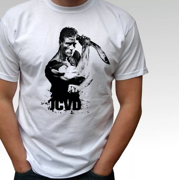 

Jean Claude Van Damme jcvd white t shirt top - mens and kids sizes, White;black