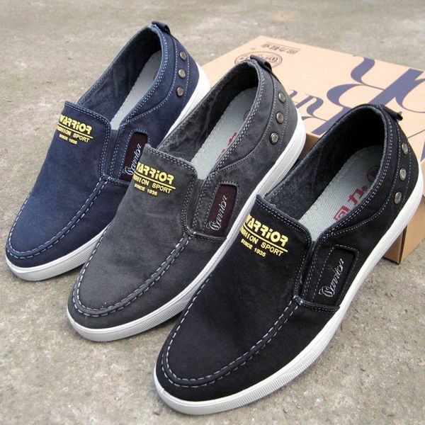 

2020 autumn genuine shanghai warrior shoes mens canvas shoes slip-on lazy shoes fashion casual 3228, Black