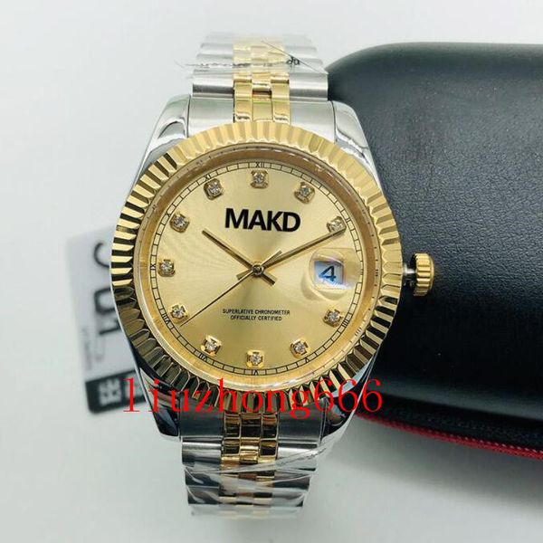 

2021 watch men automatic silver strap blue stainless mens mechanical orologio di lusso wristwatch 5atm waterproof, Slivery;brown