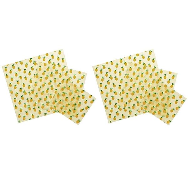 

food savers & storage containers 6pcs beeswax wraps covers reusable washable cloth fresh keeping bag lid cover cheese wrap