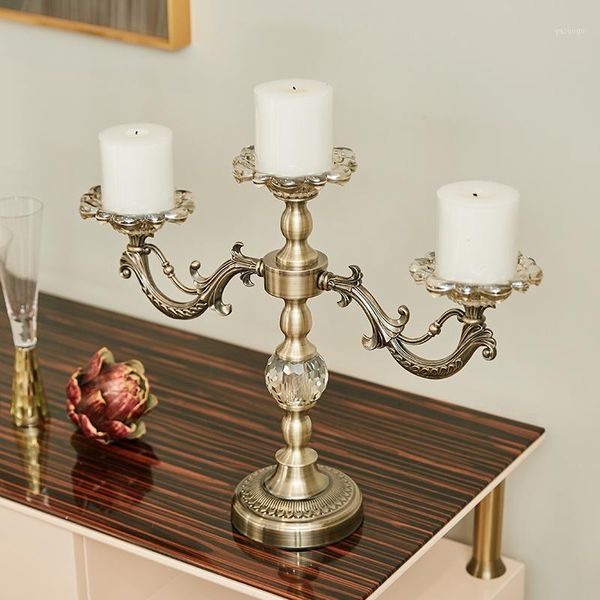 Portacandele Matrimonio Candeliere nordico Vetro moderno Lusso Cena romantica Lampadario Bougeoir Decorazione da tavola ED50ZT