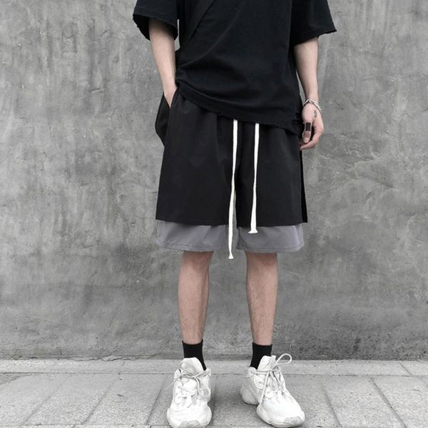 

shorts dark ins korean sports summer versatile trend cec hip hop loose casual pants men's fashion capris, White;black