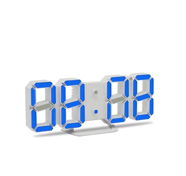 

modern 3d digital alarm clock blue