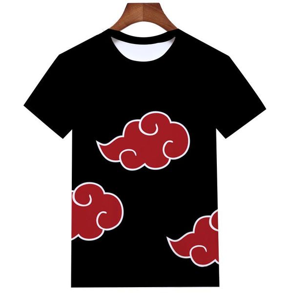 

anime ninja animation pajamas sharingan short sleeve cosplay crew neck shirt men's t-shirts, White;black