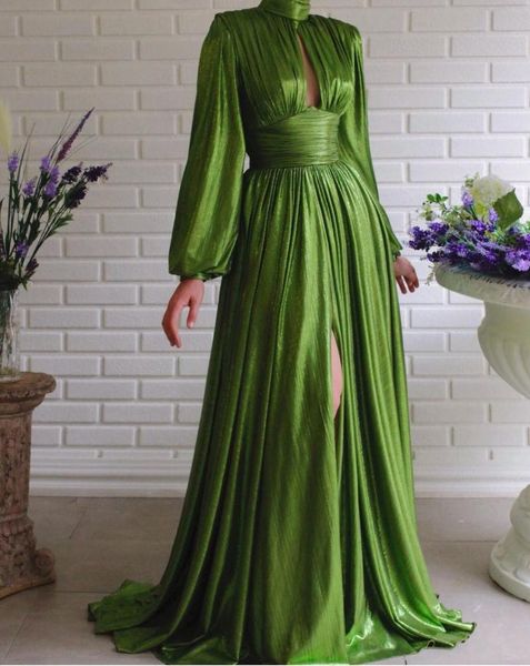 

casual dresses shiny spring and summer dress women long sleeve low cut out elegant maxi slit for woman 2021, Black;gray