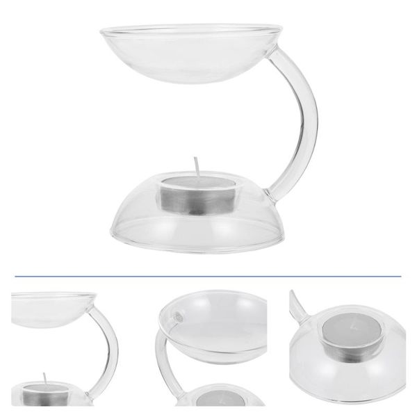 

candle holders 1pc glass incense stove aroma oil burner heating holder decor