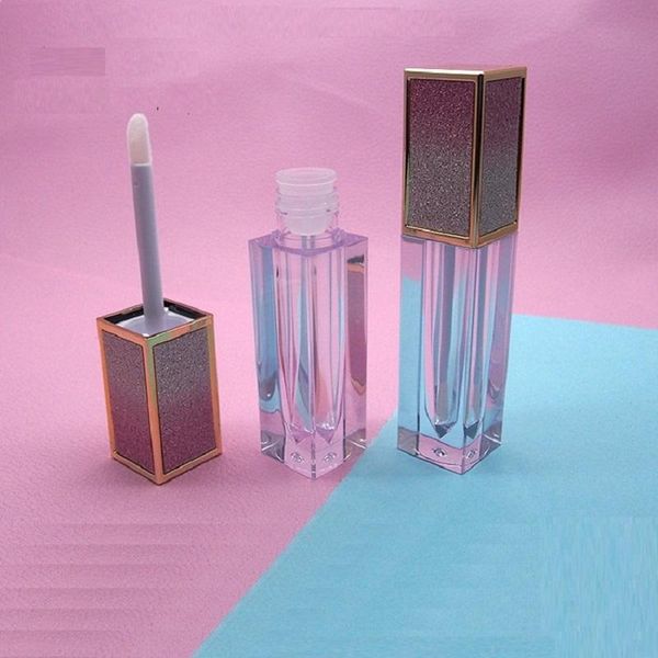 

storage bottles & jars empty lip gloss tubes square gradient bling cosmetic lipgloss packaging refillable 4.5ml containers tube 10/25pcs