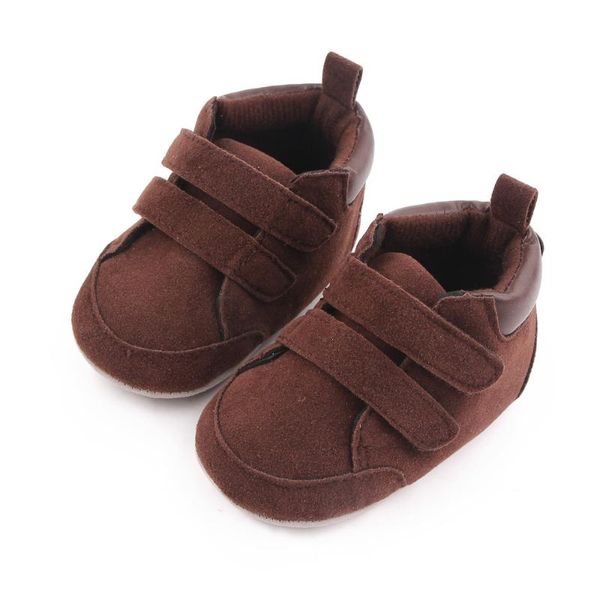 

first walkers infant flat shoes, solid color high-soft sole sneakers for boys and girls, pink/ brown/ navy/ light brown