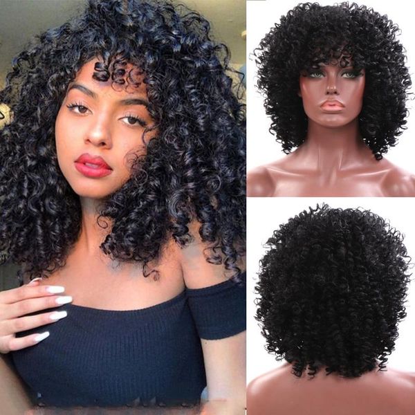 

synthetic wigs houyan african kinky black long curly hair wig fashion lady