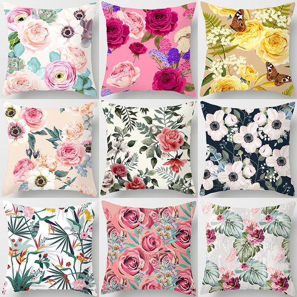 

cushion/decorative pillow flower butterfly pattern polyester cushion cover decorative cushions pillowcase throw sofa decoration pillowcover