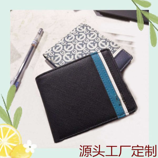 

the wallet men's short head business leather purse multi card zero wallet, Black
