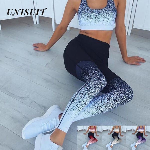 

yoga outfit 2021 gradient color digital printing geometric hip-lifting high-waist slim-fitting pants fitness clothing