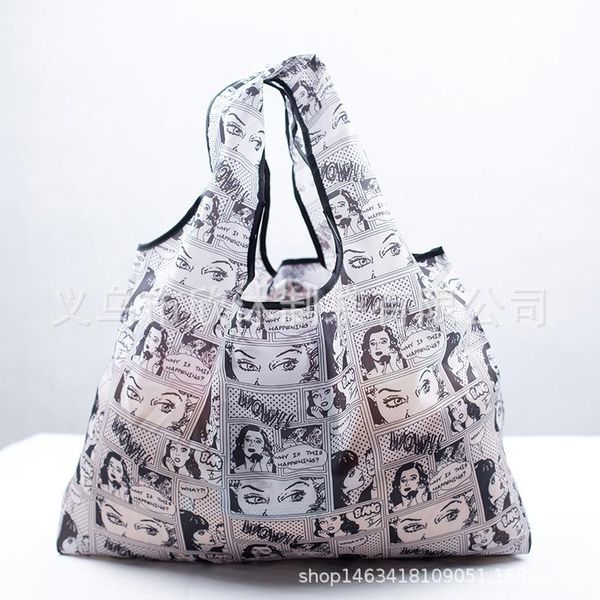

shopping bags reusable lady foldable oxford cloth fruit grocery pouch recycle organization bag