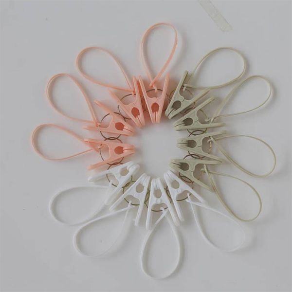 

clothing & wardrobe storage drying rack 12pcs multicolor laundry quilt clamp windproof plastic folder hangers underwear clothes clips clothe