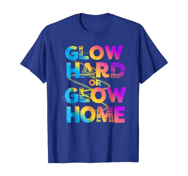 

bright neon colours glow hard or glow home vintage t-shirt, White;black