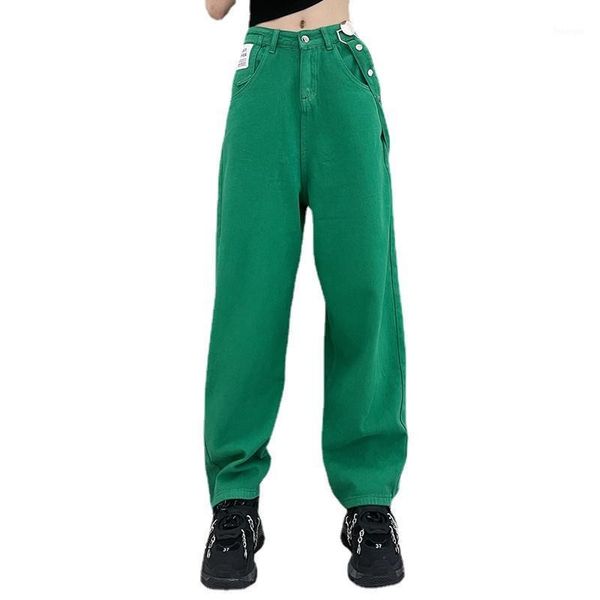 

women's pants & capris women's [] high waist green brief long wide leg overallstrousers loose fit women fashion tide spring autumn, Black;white