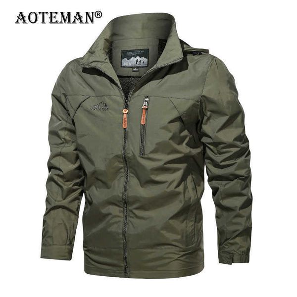 

men jackets hooded coats waterproof male outdoor outwears windbreaker windproof spring autumn jacket fashion clothing coat lm319 x0621, Black;brown