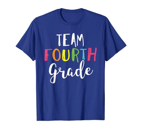 

team 4th fourth grade teacher back to school t-shirt, White;black