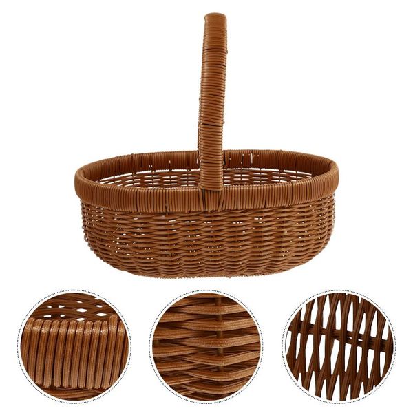 

storage baskets 1pc strong bearing basket sundry fruit home brown