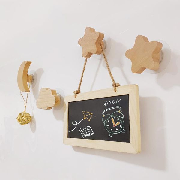 

hooks & rails wall hat wooden coat hangers star moon art hook for bedroom living room nds