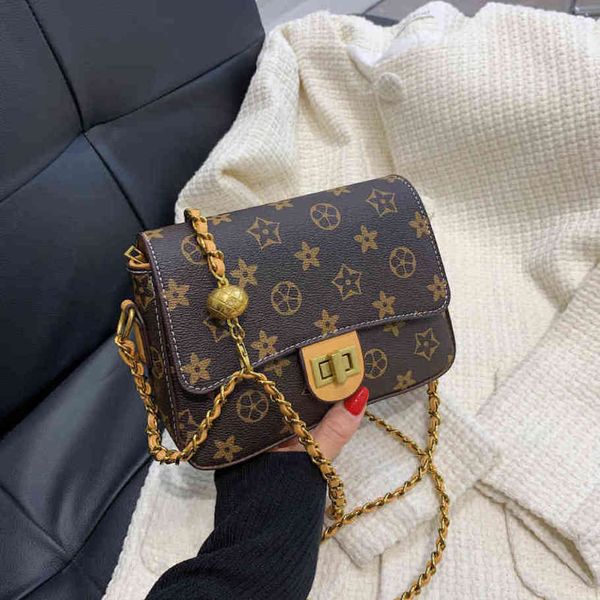 

80% off shop clearance autumn and winter chain female new fashion version ins single shoulder messenger bag old flower small square bag