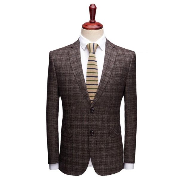 

men's suits & blazers elegant suit jacket men plaid blazer korean fashion stylish male formal casual slim fit wedding party, White;black