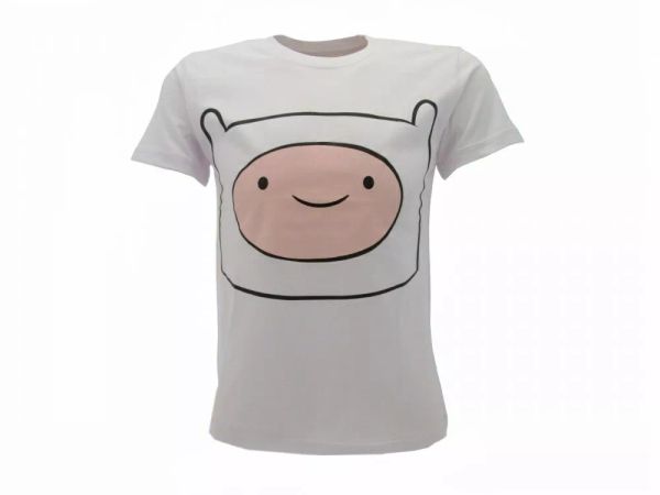 

t shirt adventure time fin original man boy grey 100% cotton, White;black