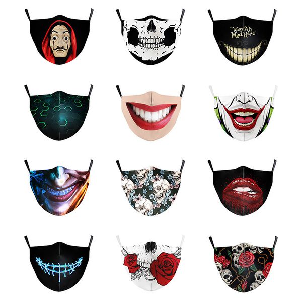 

high-quality masks new smiling face printing digital washable cotton mask