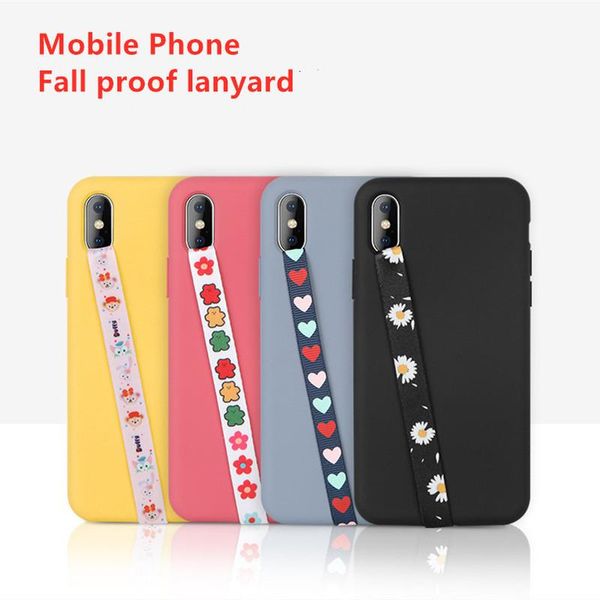 

cell phone mounts & holders mobile elastic bandage wristband finger holder lanyard pu leather grip one hand anti slip cartoon strap