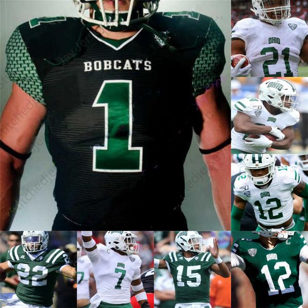 

ohio bobcats football jersey ncaa college nathan rourke o'shaan allison de'montre tuggle isiah cox shane hooks ryan luehrman austi, Black