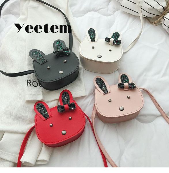 

cute mini crossbody bags for children pu leather baby kids coin purse lovely small shoulder gifts girls, White