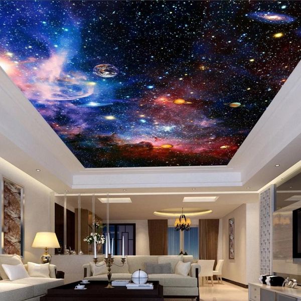

wallpapers custom 3d self adhesive universe star sky living room ceiling european style home decoration art waterproof