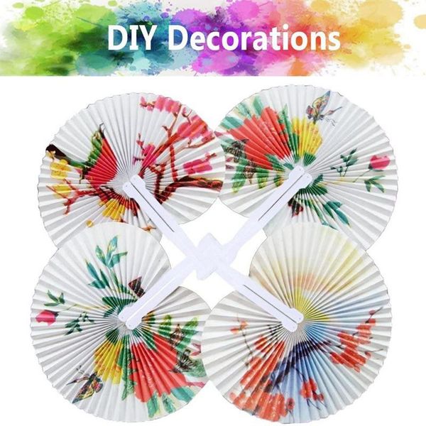 

wedding accessories white love empty paper fan heart-shaped round foldable other home decor