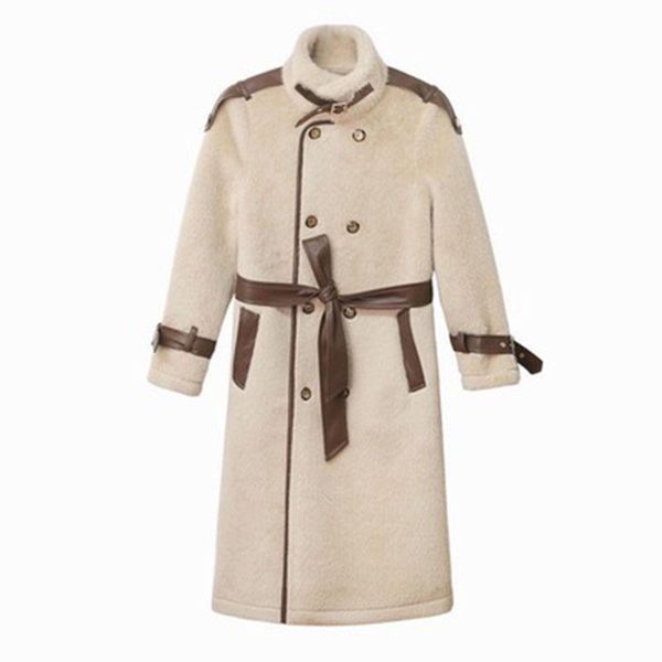 

women's wool & blends winter imitation mink cashmere woolen jacket 2021 fashion high-quality women long solid color loose coat nbh284, Black