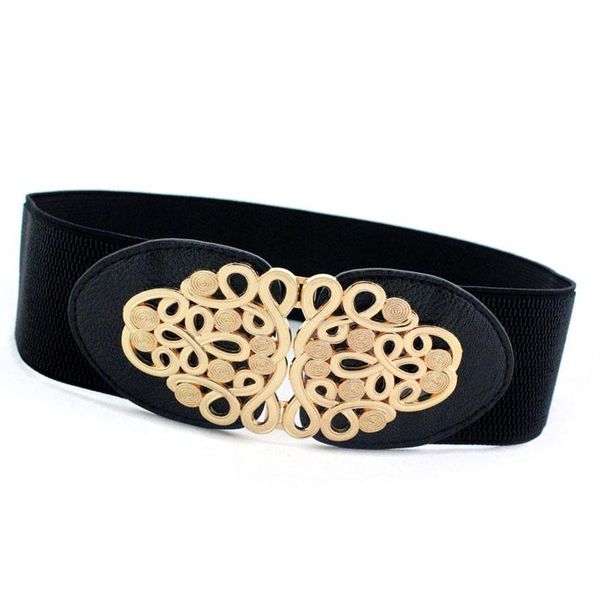 

ladies elastic waist belt decorative wide women fashion leather belts, Black;brown