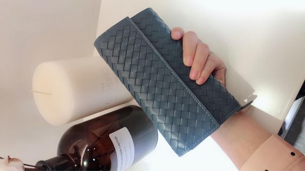 

wallets 2021 fashion women's wallet woven leather handbag, Red;black