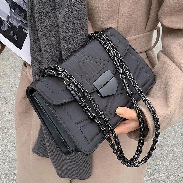 

evening bags black female small handbags for women ladies shoulder bag 2021 winter fashion chain trend hand crossbody