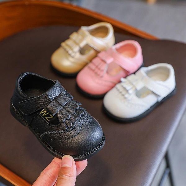 

first walkers autumn baby girls leather shoes fashion solid color children genuine casual kids soft bottom toddler 1 2 3 y
