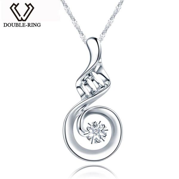

lockets double-r real 0.01ct diamond necklace solid 925 sterling silver pendants genuine brand fine jewelry for women