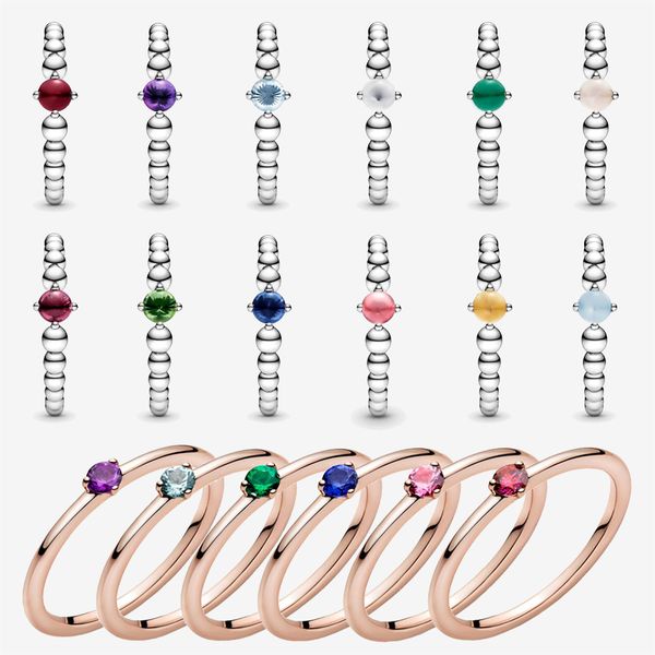 

pink swirl heart statement 925 silvery ring 12 birthstone sparkling crown daisy flower trio ring women engagement jewelry gift with dust bag, Slivery;golden